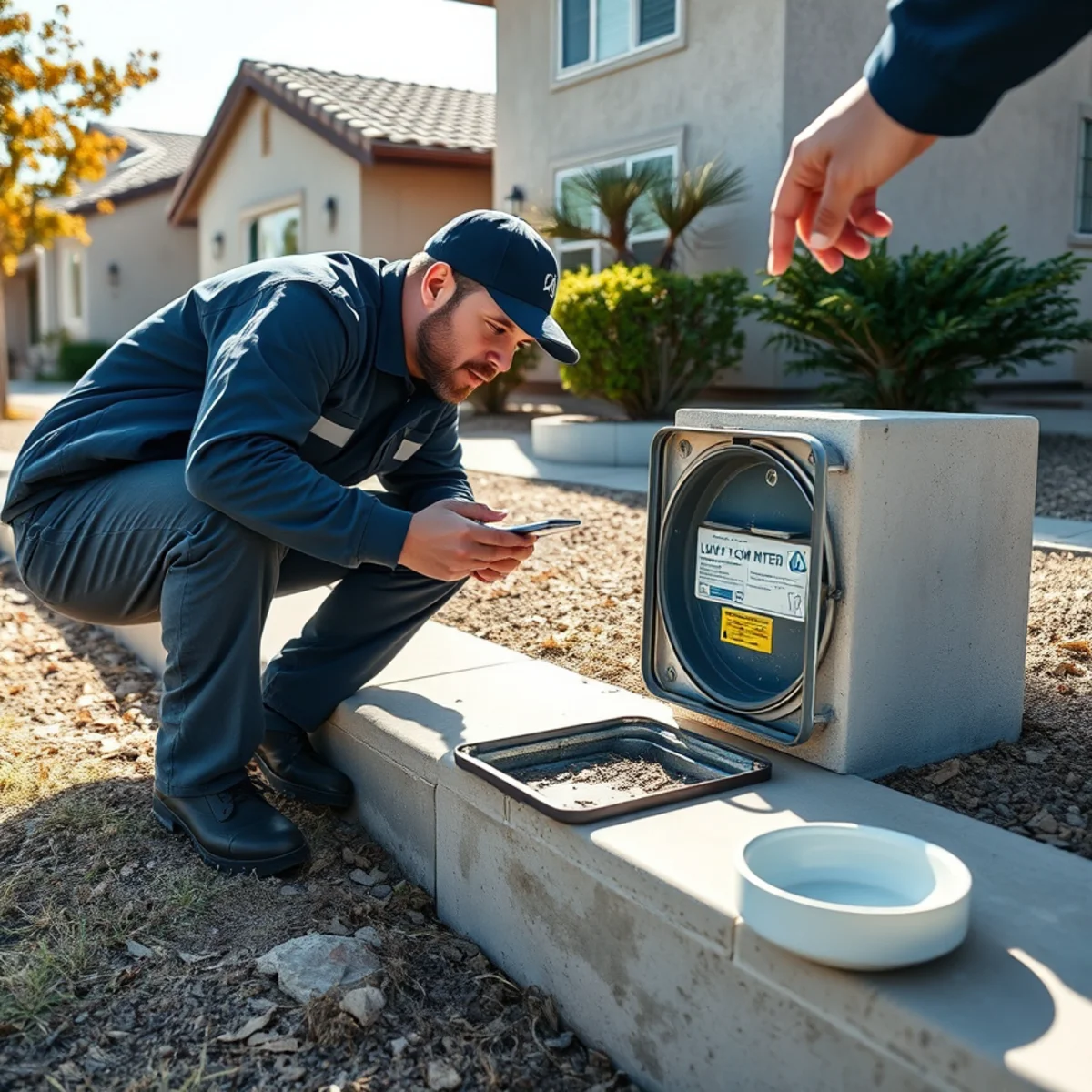 Finishing a monthly inspection with a water meter low flow test