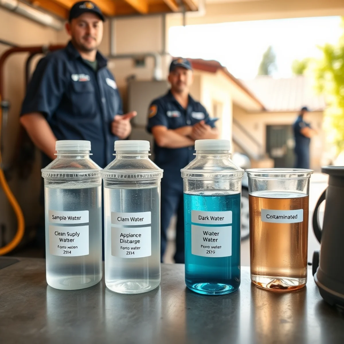 Technician classifying water category during an assessment in an Orange County home