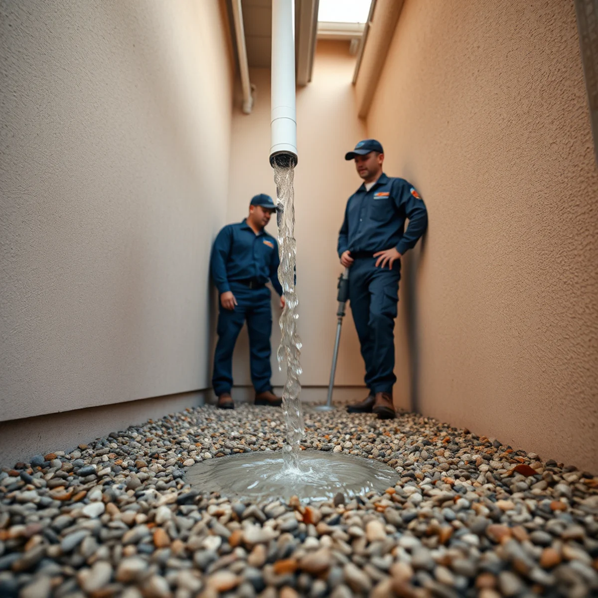 Extending a downspout to discharge away from the foundation