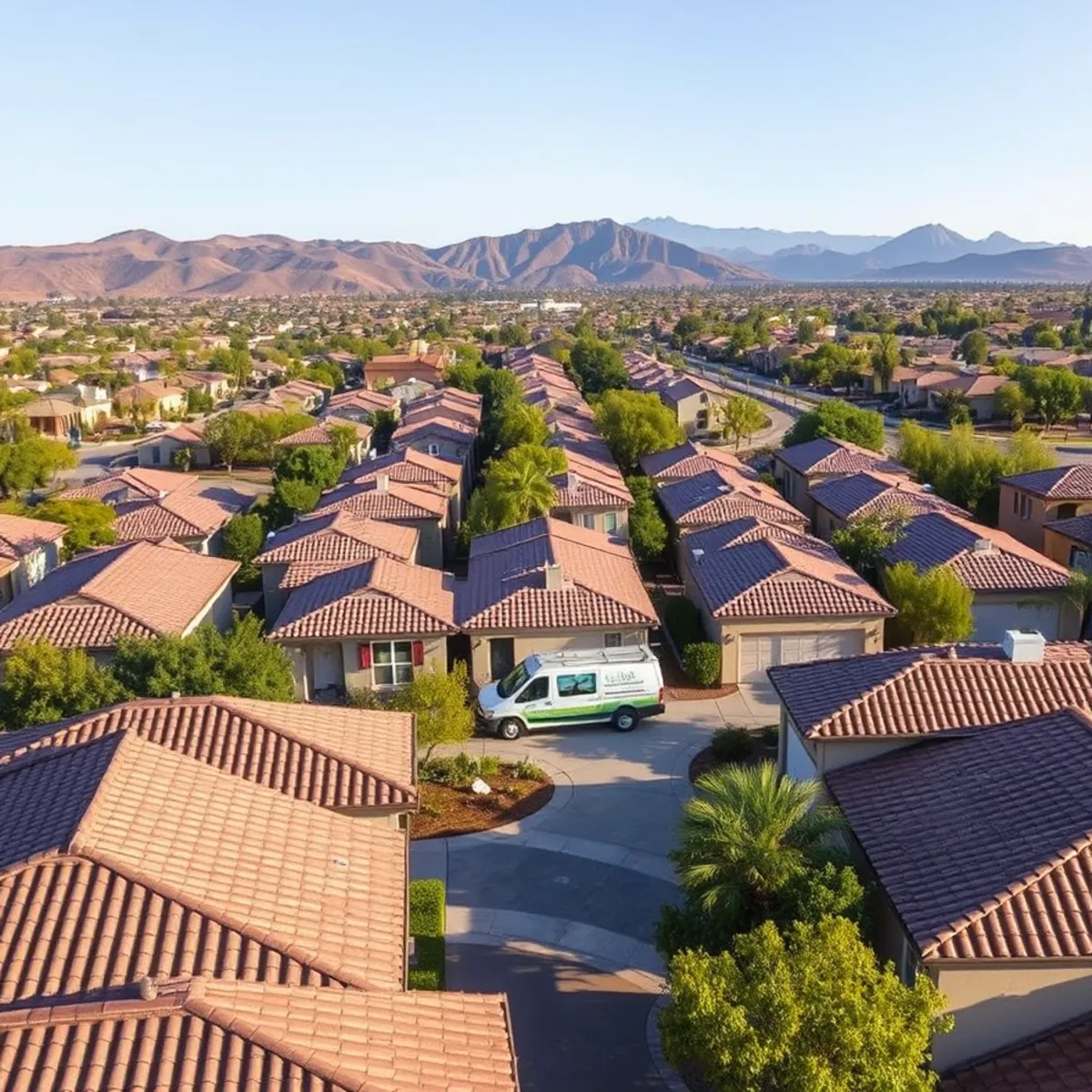 Aerial view of master-planned Irvine, CA neighborhoods built on slab foundations