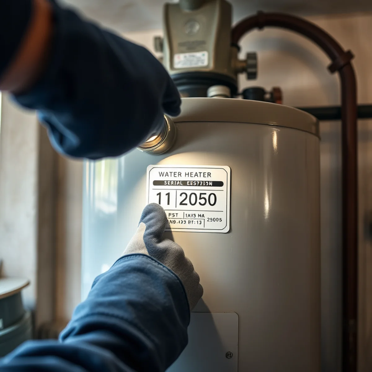 Checking the manufacture date on a water heater serial label