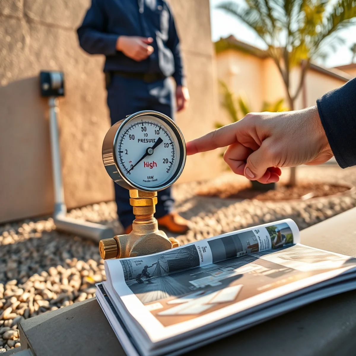 Checking a pressure regulator with a hose bib gauge