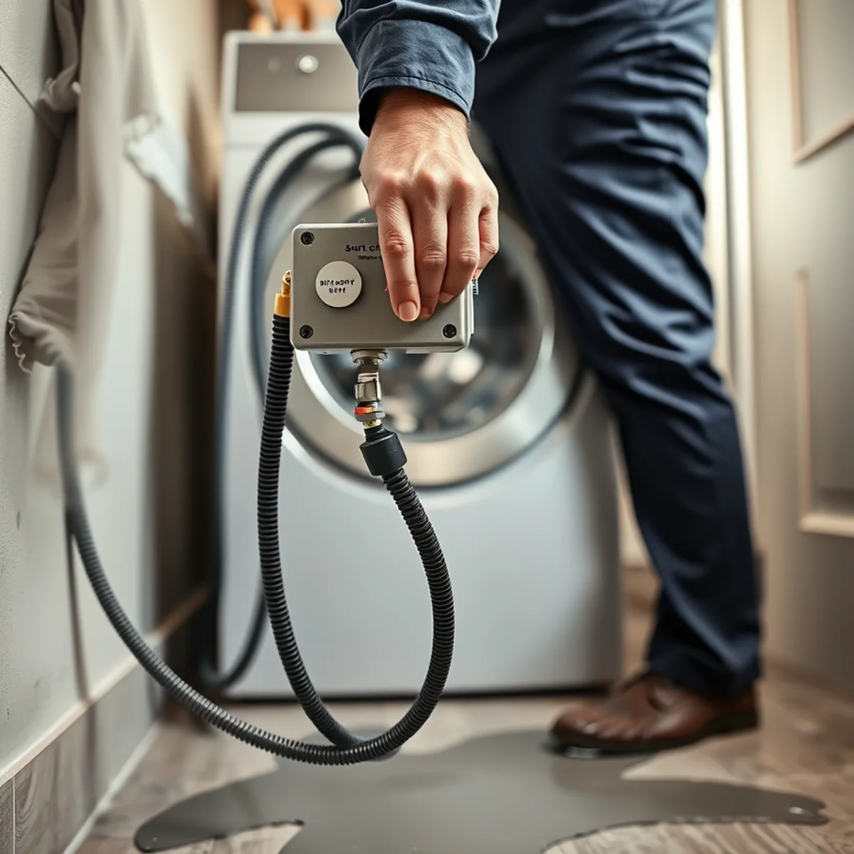 Closing the hot and cold valves behind a washing machine