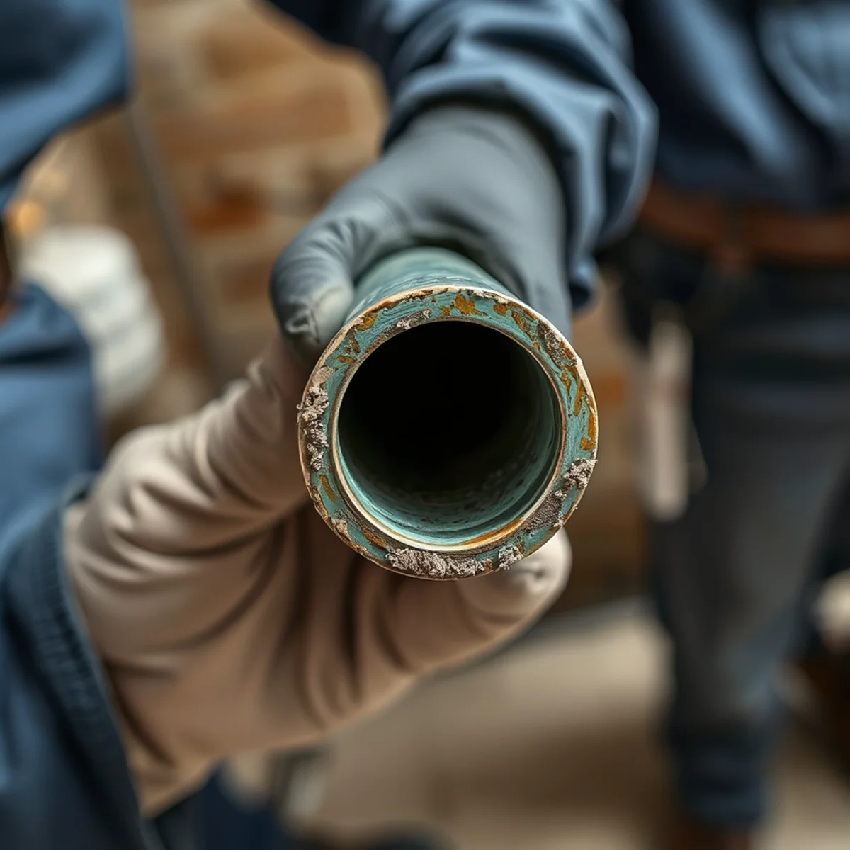 Pinhole corrosion on an aging copper supply line in an Irvine, CA home