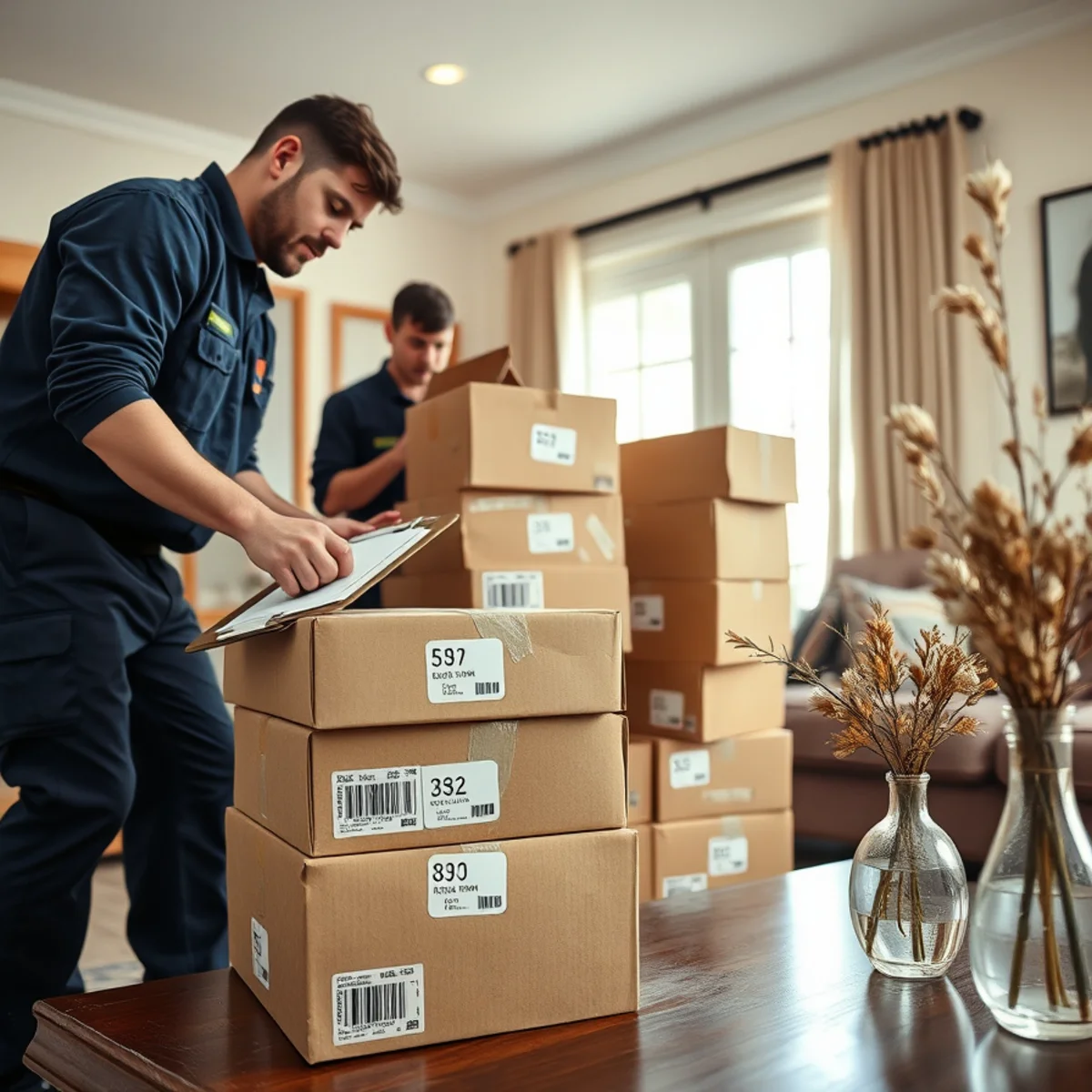 Inventorying and packing out salvageable contents after a fire in an Irvine, CA home