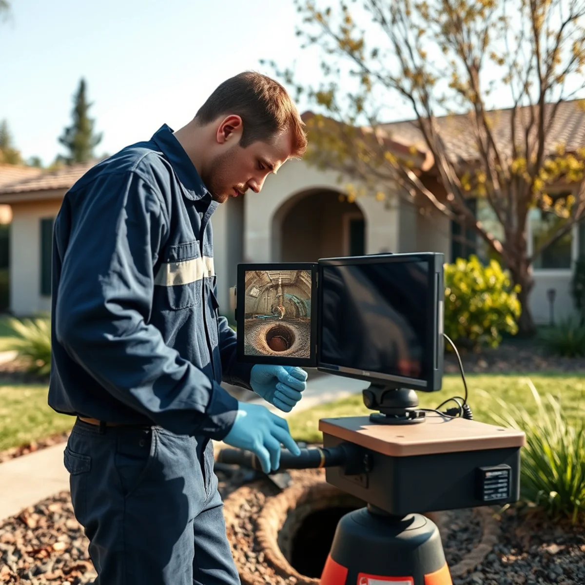 Investigating a cast iron drain line failure at a Deerfield home in Irvine, CA