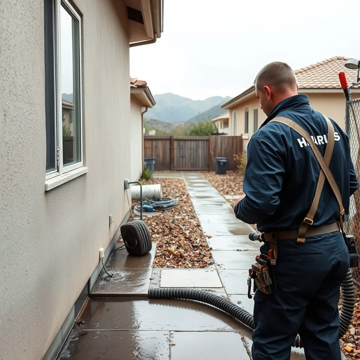 Storm water assessment at a home near Peters Canyon Channel in Irvine, CA