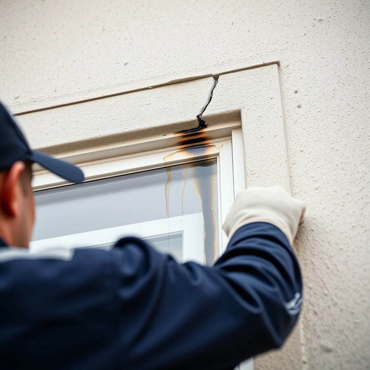 Failed head flashing above a slider causing water intrusion in Portola Springs, Irvine