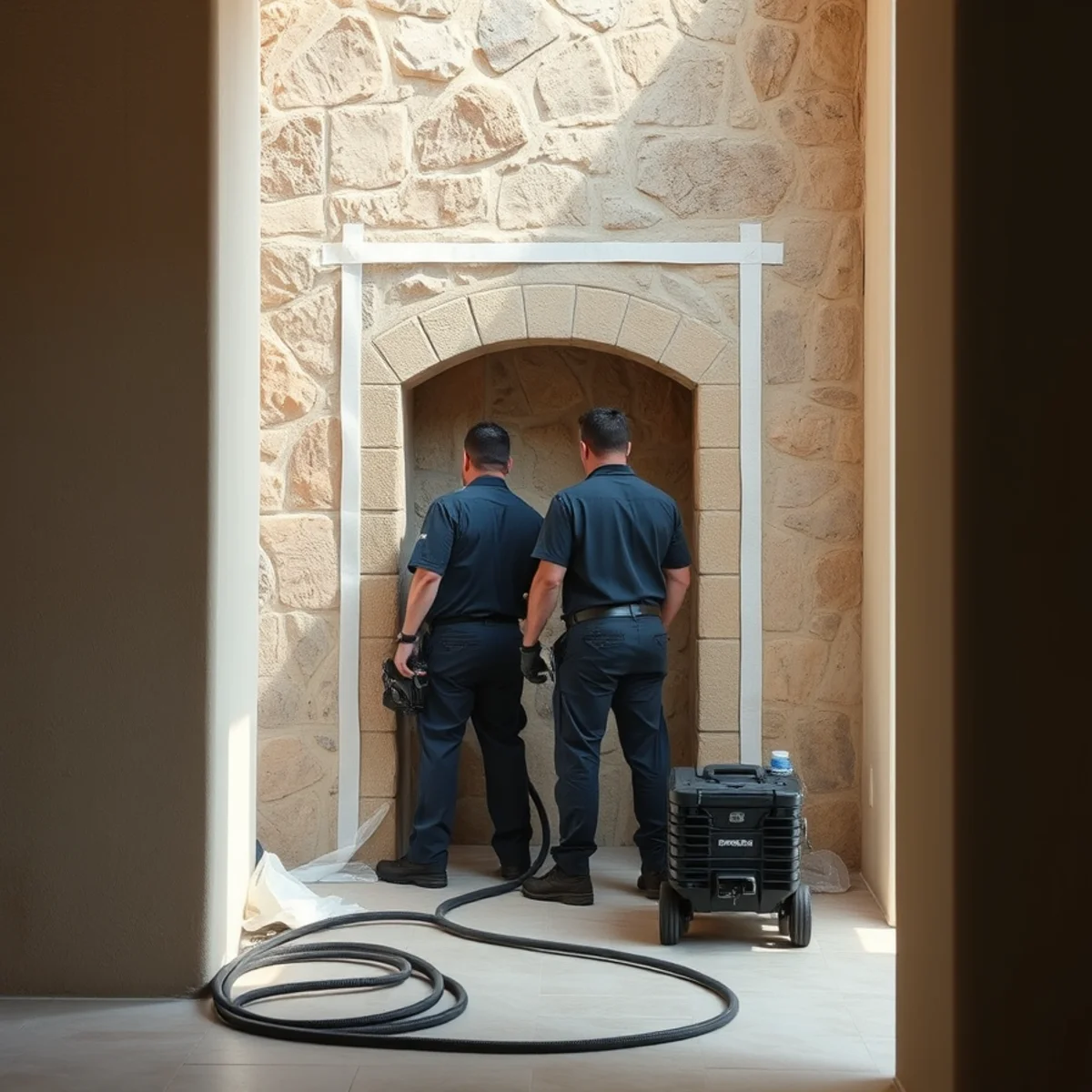 Careful containment during restoration of a custom estate in Shady Canyon, Irvine, CA