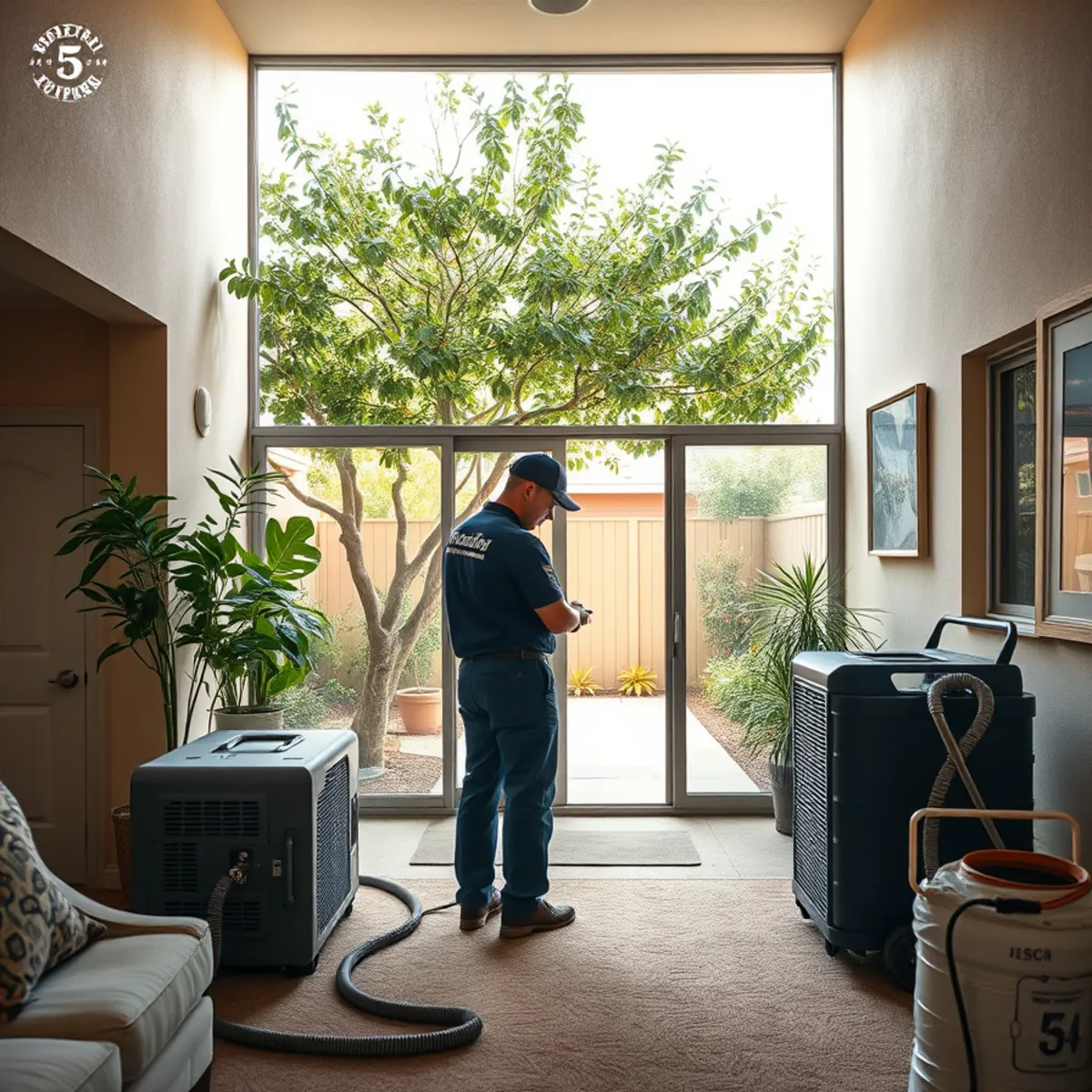 Water damage restoration in a University Park townhome in Irvine, CA