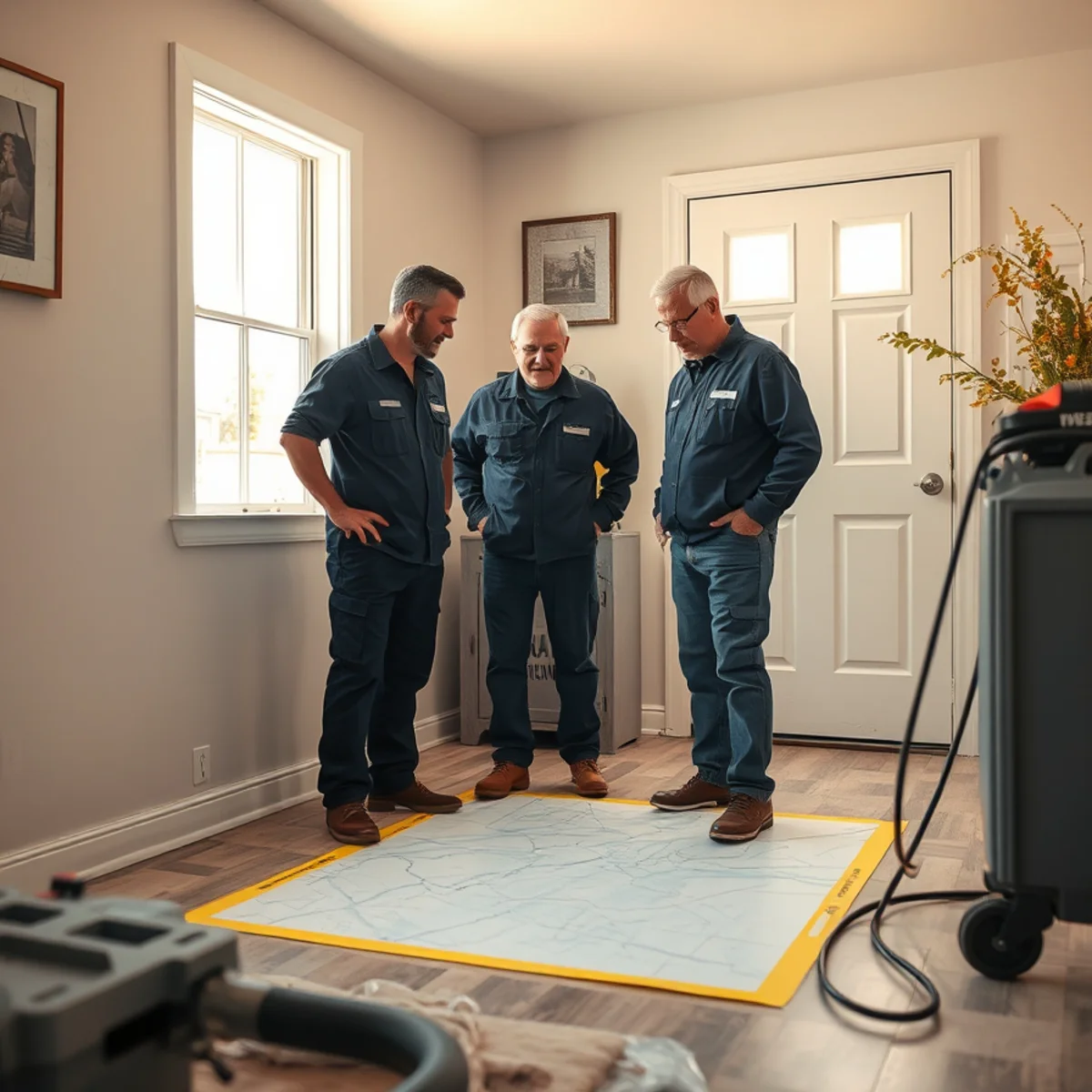 Water damage restoration in a single-story home in the Walnut area of Irvine, CA