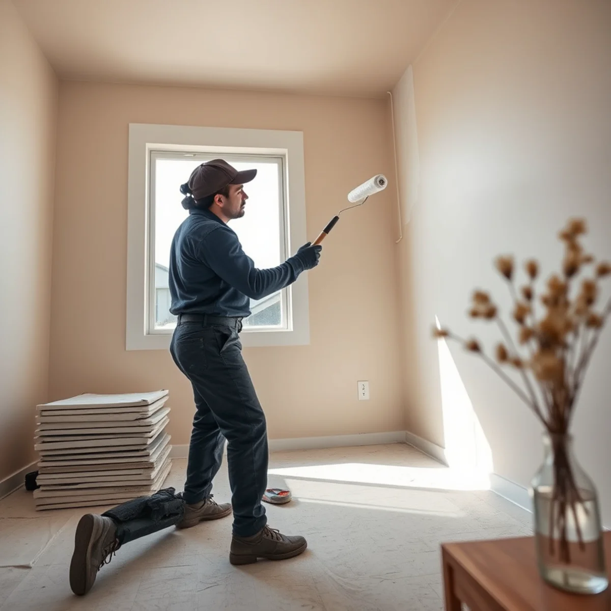 Rebuilding and repainting a water damaged room in an Irvine, CA home