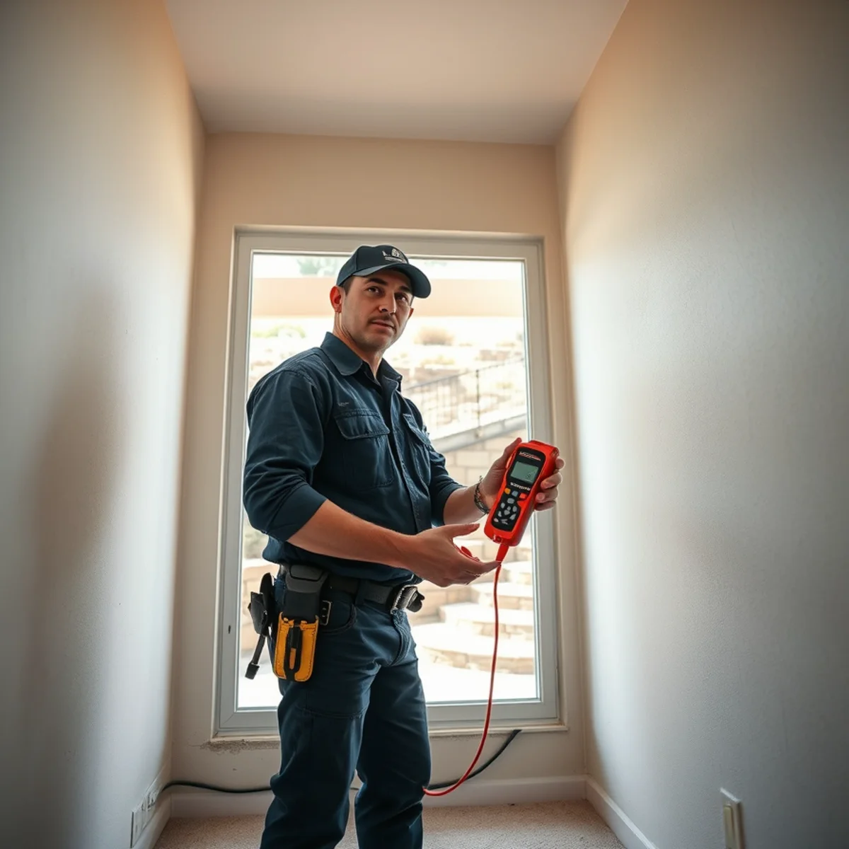 Inspecting hillside drainage at a water-damaged Brea, CA home