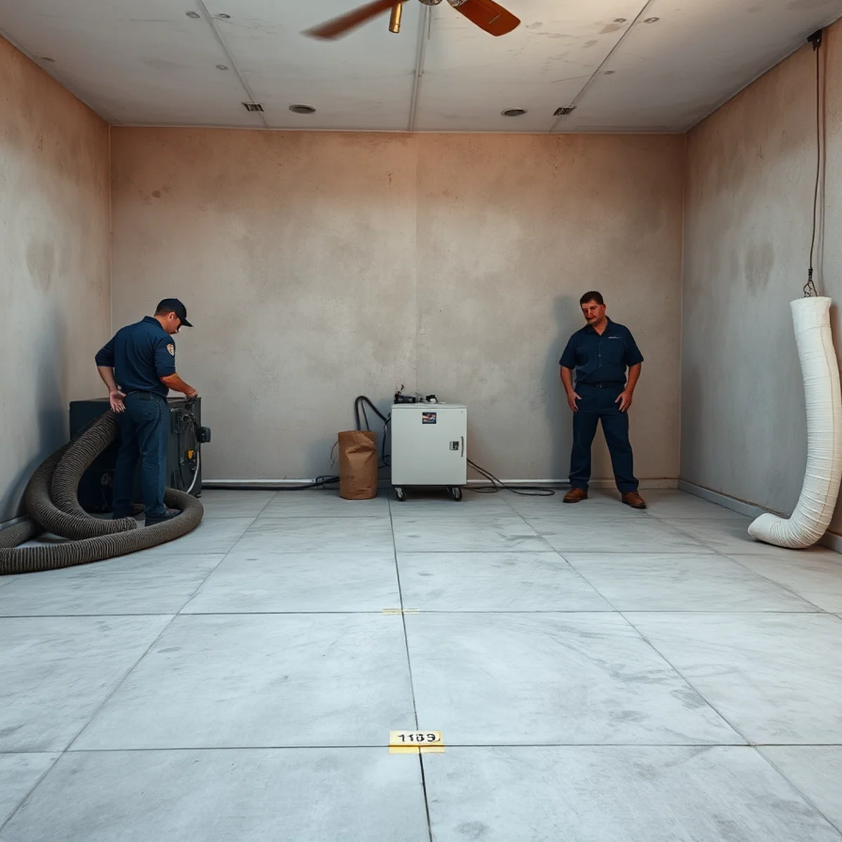 Extended slab drying in a 1960s Fountain Valley, CA tract home