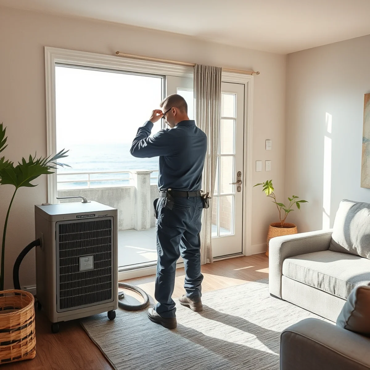 Water damage restoration at a coastal home in Huntington Beach, CA