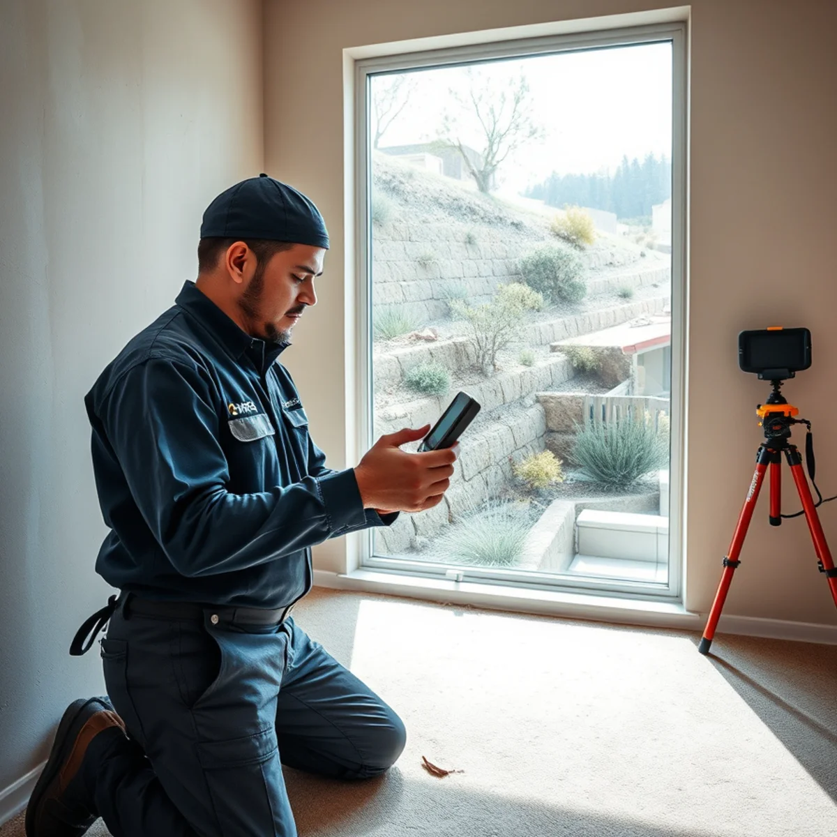 Moisture assessment of a hillside home wall in Laguna Hills, CA