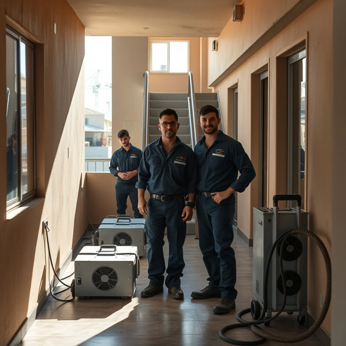 Commercial water damage restoration at a Long Beach, CA property