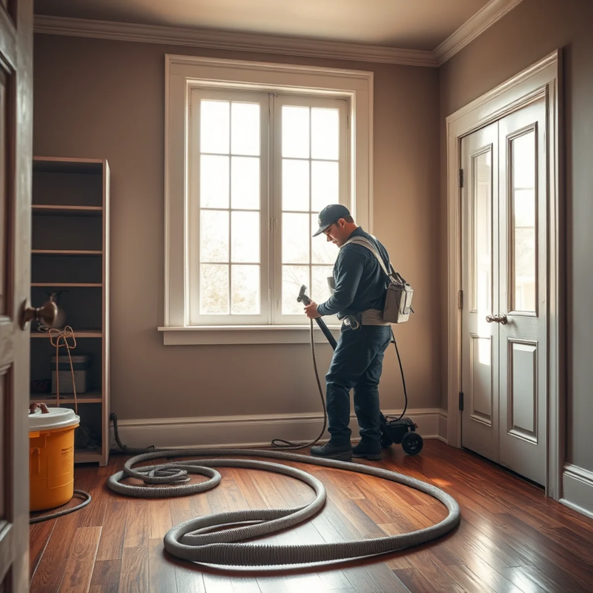 Drying lath and plaster walls in a historic Old Towne Orange, CA home