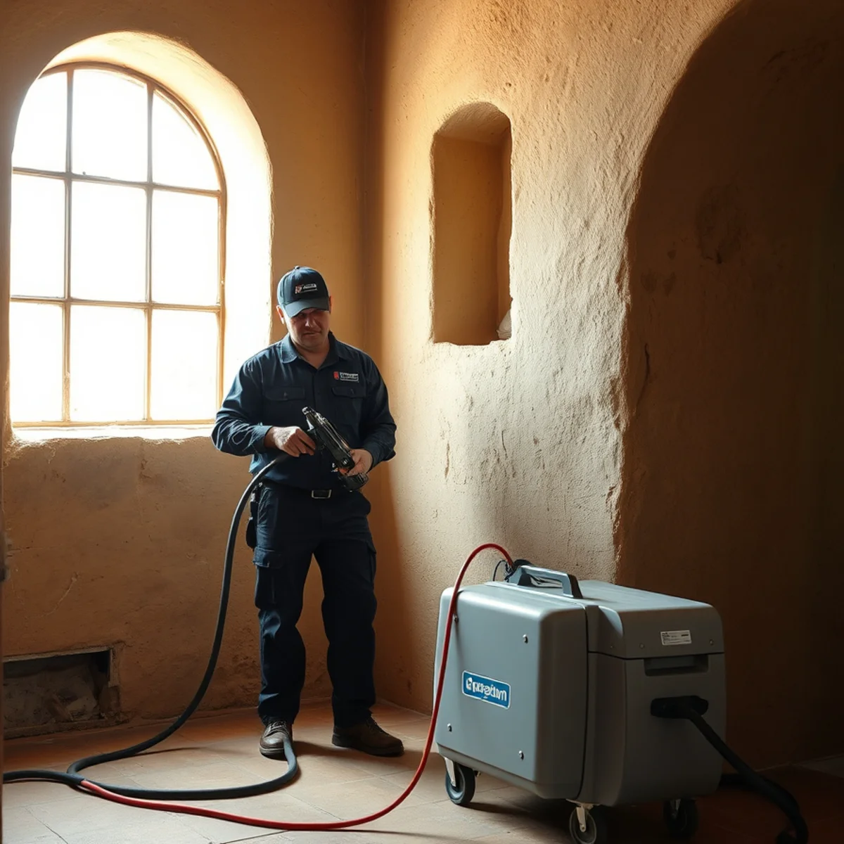 Careful controlled drying at a historic property in San Juan Capistrano, CA