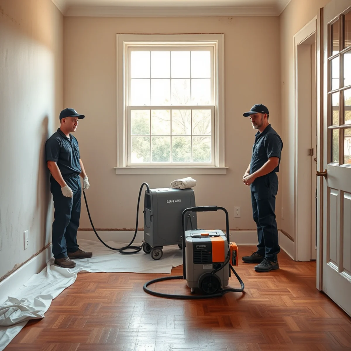 Drying original lath and plaster walls in a historic Old Town Tustin, CA home